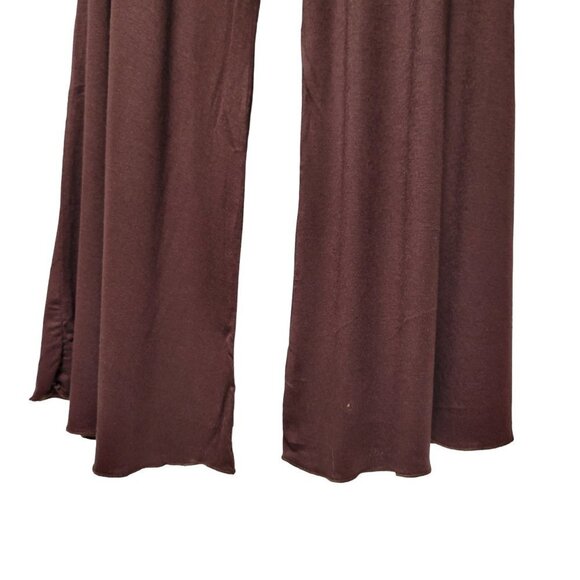 Dark Brown Pants Comfy Brown Slim Fit Pants Flared Wide Leg Pant -One Size - NEW - Picture 5 of 10